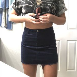 Velvet Blue Mini Skirt